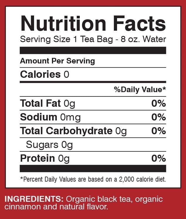 1 Davidson's Organics, Cinnamon Apple, 25-count Tea Bags, Pack of 6