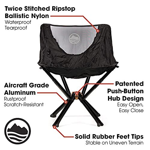 4 CLIQ Portable Chair Camping Chairs - A Small Collapsible Portable Chair That Goes Every Where Outdoors. Compact Folding Chair for Adults - Camping Chair Supports 300 Lbs
