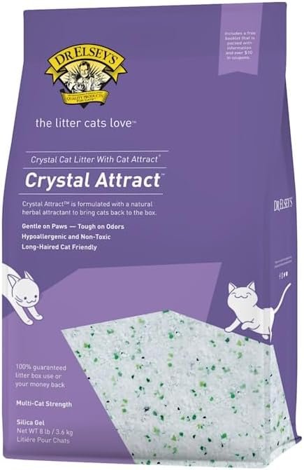 2 Dr. Elsey's Crystal Attract Silica Cat Litter, 8lbs