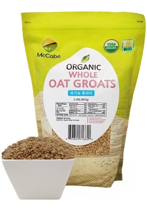 1 McCabe Organic Whole Oats Groats - Whole Grain Oats 2Lbs | Organic Raw Oats Groats | USDA and CCOF Certified | Product of USA (Pack of 3)