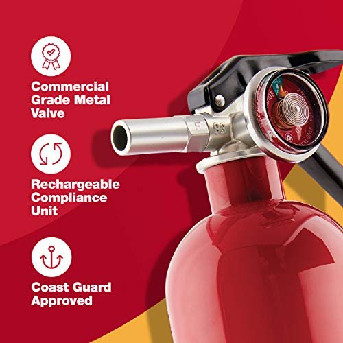 3 Rechargeable Standard Fire Extinguisher - UL Rated 1-A:10-B:C for Home Use.