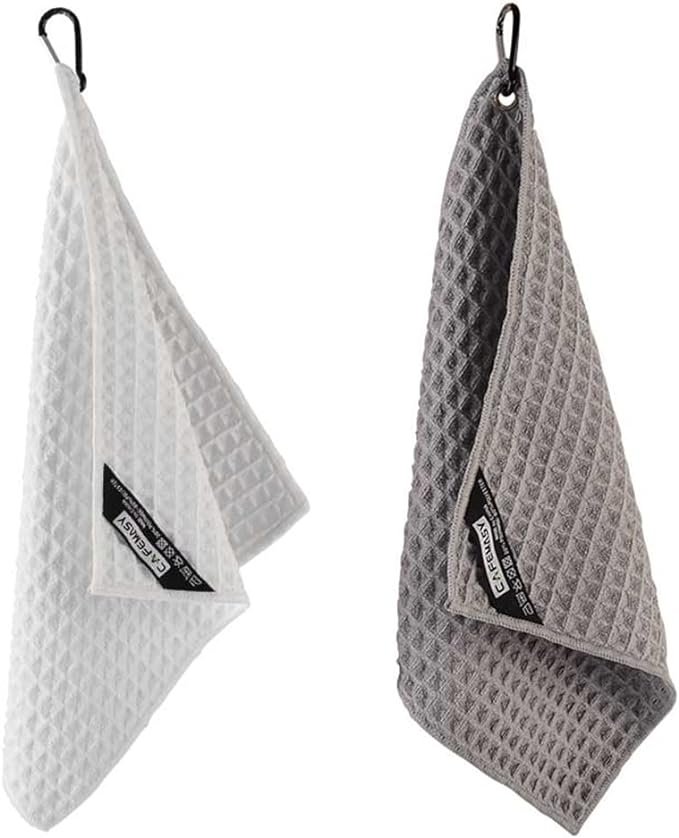 1 CAFEMASY Pack of 3 Barista Microfiber Cleaning Towels with Hook - Absorbent Cloths for Coffee Bar.