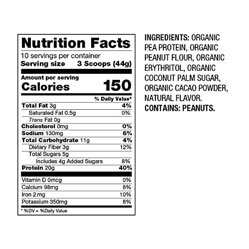 5 PBfit Vegan Organic Peanut Butter & Chocolate Plus Powder, 1 Pound
