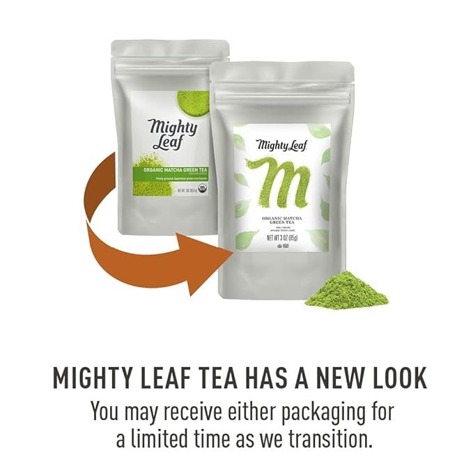 2 Mighty Leaf Tea, Organic Matcha Green Tea Powder - 3 Ounce Bag, 100% Japanese Matcha, Unsweetened