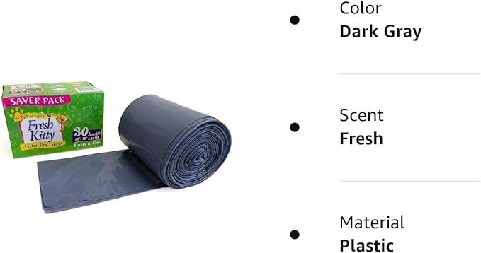 2 30 Count Fresh Kitty Litter Box Liners Super Thick, Durable, Easy Clean Up Jumbo Scented, Bags with Ties for Pet Cats