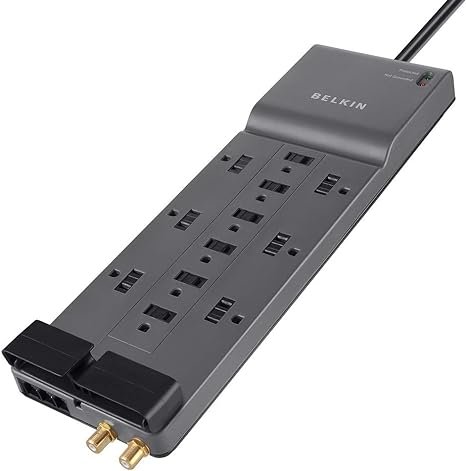 1 Belkin Surge Protector - 12 AC Outlets & 8 ft Extension Cord