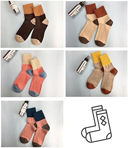 3 Vintage Cozy Wool Knit Winter Socks (5 Pairs) for Women