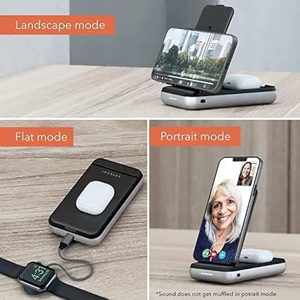 4 Satechi 3-in-1 Wireless Charging Stand & Portable Power Bank
