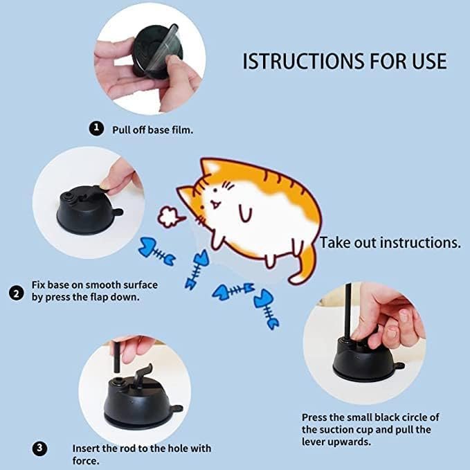2 Cat Feather Toys Automatic Interactive Cat Toys Natural Bird Feather Ball Toys Suction Cup Pet Chase Movement Playing Toy Exercise cat Toys 7 Pcs Cat Toy Set for Indoor Bored Cats Gifts