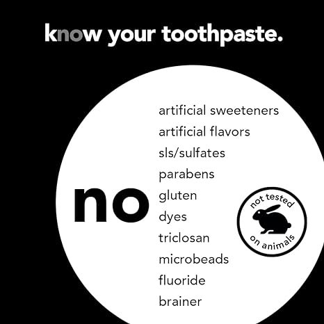 4 Activated Charcoal Whitening Toothpaste, Fresh Mint and Coconut Oil, Vegan, SLS Free, Gluten Free, Peroxide Free - 4oz