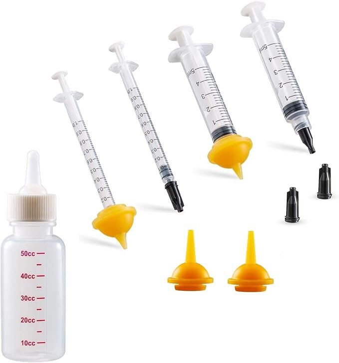 1 Pet Nursing Kit, Dog Cat Feeding Syringe Nipple Bottles, Pet Pill Gun Dispenser, Puppy Kitten Tube Feeding Kit 10Fr Size