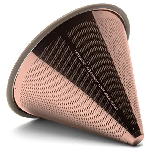 1 Stainless Steel Coffee Filter - Durable and Reusable Cone Dripper by Ovalware