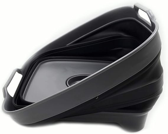 1 Collapsible Dishpan with Draining Plug - Foldable Washing Basin