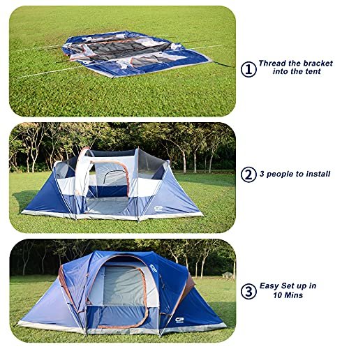 4 CAMPROS Tent 9-10 Person Camping Tents