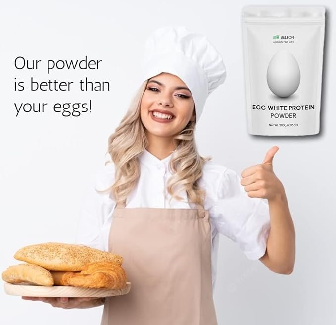 5 Unflavored Egg White Protein Powder 7.05 oz, Dried Egg Whites in Powder Form, Baking Essential for Meringue Cookies