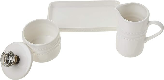 1 Vintage-inspired Cream and Sugar Set with Farmhouse Charm, One Size, White