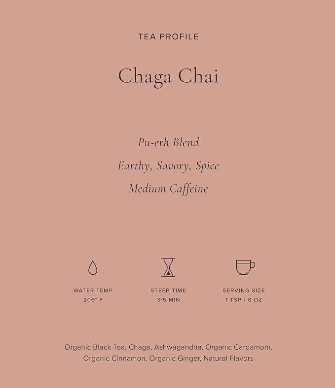 4 Art of Tea | Chaga Chai 3oz (Chaga Mushroom Tea) | Wellness Loose Leaf Artisan Tea