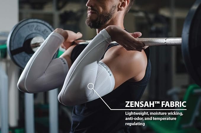 2 Zensah Compression Arm Sleeves- Sun, UV protection, Thermal Regulating sleeve for Men and Women