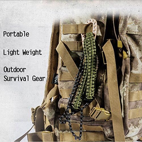 3 Pocket Chainsaw with Paracord Handle (24inch-11teeth) / (36inch-16teeth) Emergency Outdoor Survival Gear Folding Chain Hand Saw Fast Wood & Tree Cutting Best for Camping Backpacking Hiking Hunting