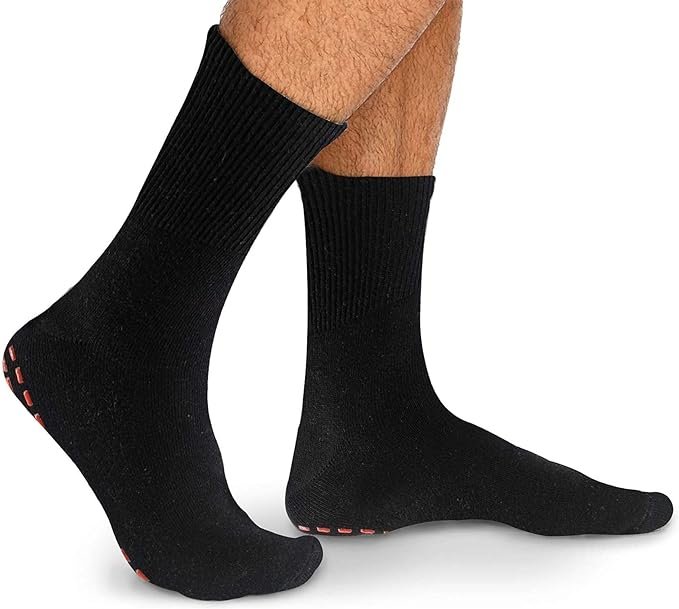 1 NOVAYARD 5 Pairs Non Slip Socks Hospital Diabetic Non Skid Socks Yoga Pilates Slipper Socks Men Women