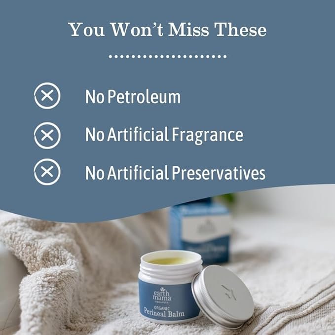 2 Earth Mama Organic Perineal Balm | Naturally Cooling Herbal Salve for Pregnancy and Postpartum Relief with Witch Hazel & Calendula, Feminine Care Essentials, No Benzocaine or Butane, 2-Fluid Ounce