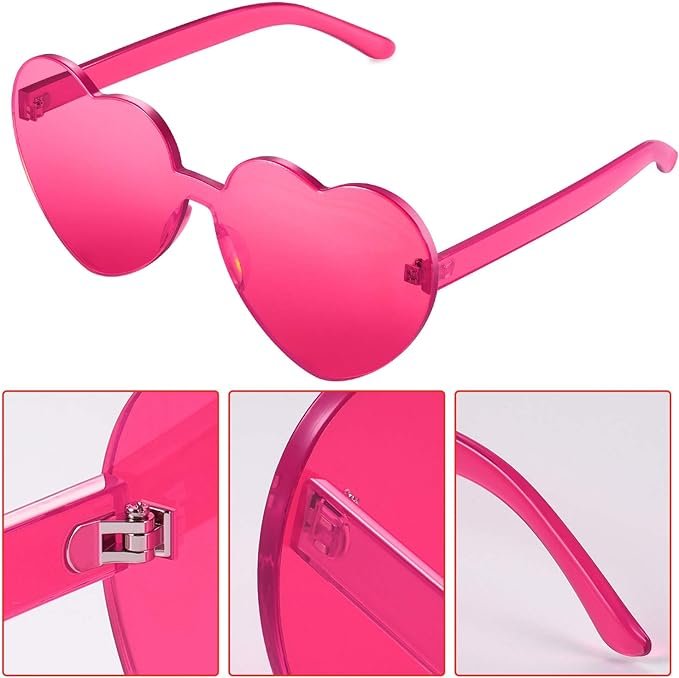 1 Maxdot Rimless Heart Sunglasses - Vibrant Party Eyewear