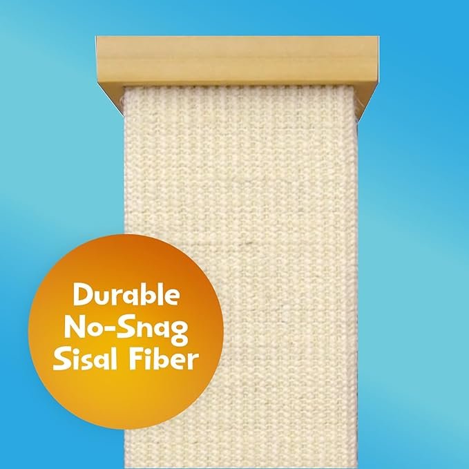 5 SmartCat Ultimate Scratching Post – Beige, Large 32 Inch Tower - Sisal Fiber, Simple Design - For All Cats