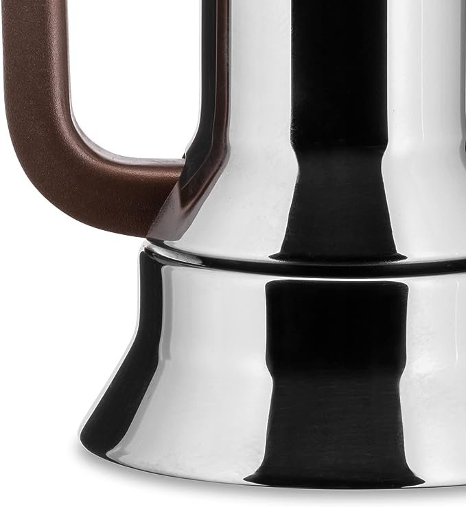 2 Silver Alessi Espresso Coffee Maker Stovetop Moka Pot, 3 Cup