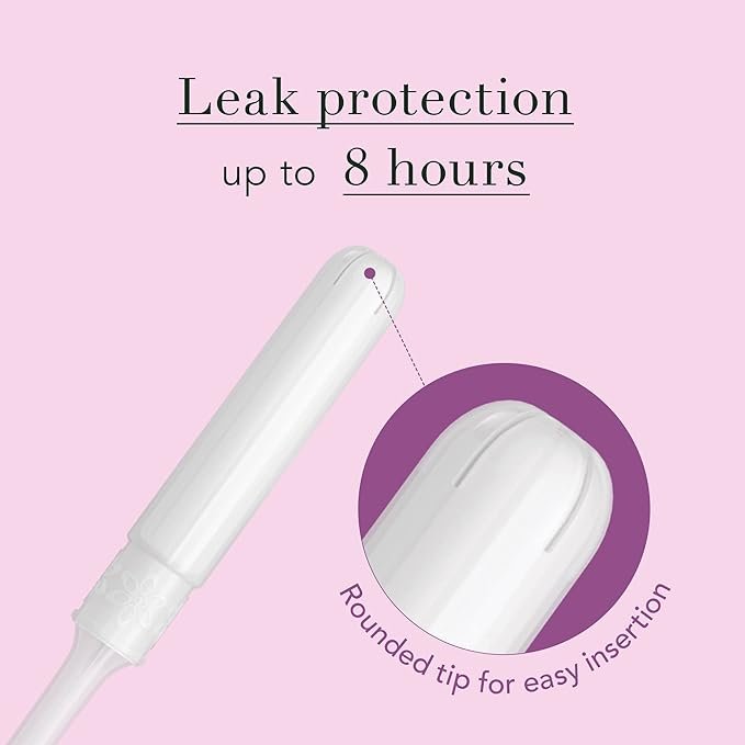 1 Organic Cotton Tampons - Regular & Super Absorbency, Plastic Applicator, Ultra Thin with Leak Locker Technology (64 Count, Bundle)