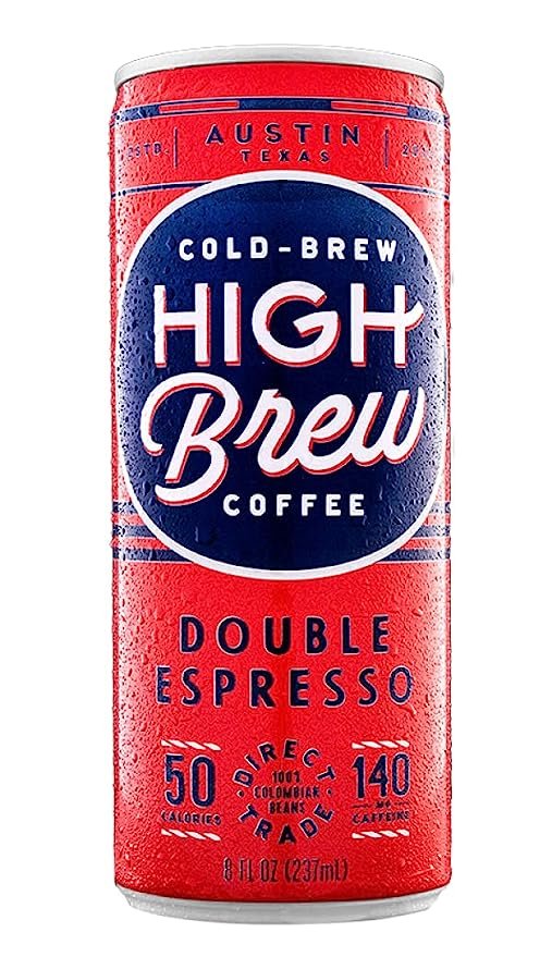 2 High Brew Coffee, medium roast, Cold Brew, Double Espresso, 8 Fl Oz Can (Pack of 12) - Packaging May Vary