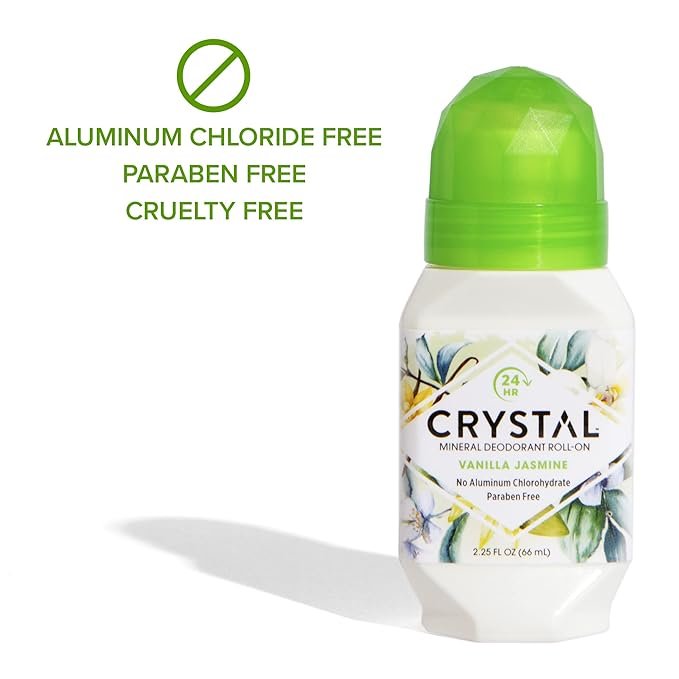 2 Crystal Mineral Deodorant Roll-On, Vanilla Jasmine, 2.25 fl oz