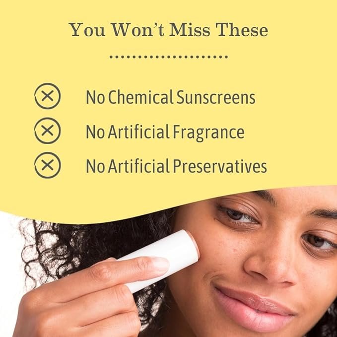 2 Earth Mama Lady Face® Tinted Mineral Sunscreen Face Stick SPF 40 Light/Medium Tint | Contains Organic Shea & Cocoa Butter | Foundation + Concealer Blends with Most Skin Tones