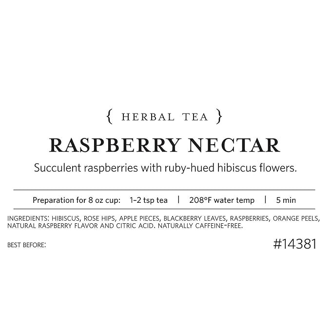 3 Tea Forte Raspberry Nectar Loose Bulk Tea, 1 Pound Pouch, Organic Herbal Tea Tea Makes 160-170 Cups