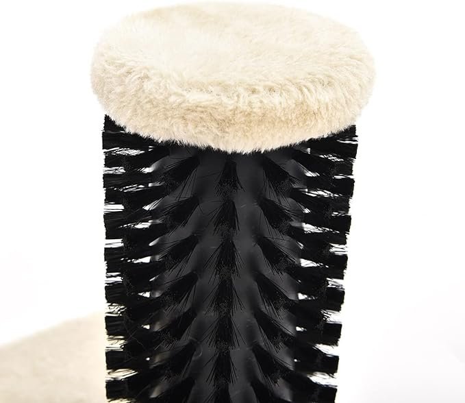 4 Amazon Basics Cat Scratching Post with Brush, 12.2 x 12.2 x 16.54 inch for Kitten, Beige