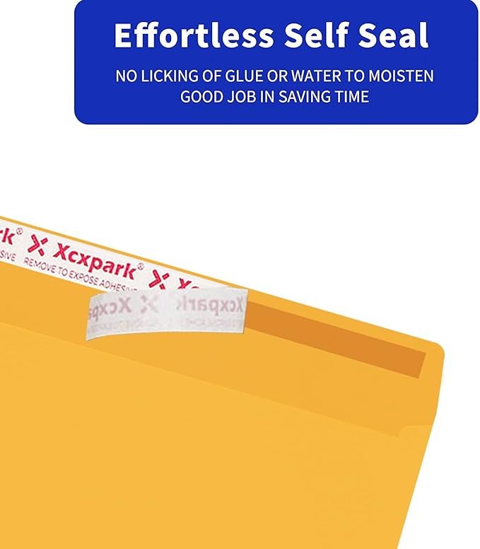 2 120 PCS #10 Golden Self Seal Kraft 4-1/8 x 9-1/2 inches Security Envelopes, Windowless Invisible Envelopes Super Strong Quick Seal Envelopes Security Tint Pattern Secure