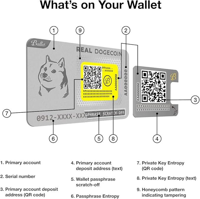 3 Ballet Real Dogecoin - Crypto Wallet and Cold Storage Solution for Securing Digital Currencies (Single)