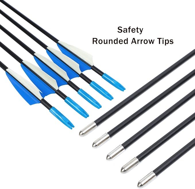 4 Procener 45 Teenagers Archery Starter Set: Recurve Bow Kit with 9 Arrows, 2 Target Faces, 18 lb draw weight for Outdoor Sports