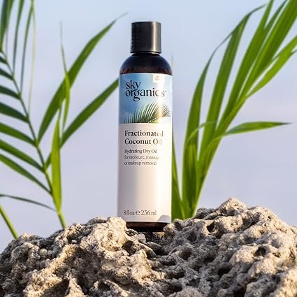 5 Sky Organics Fractionated Coconut Oil for Body & Face, 100% Pure to Condition, Soften & Smooth, 8 fl. Oz