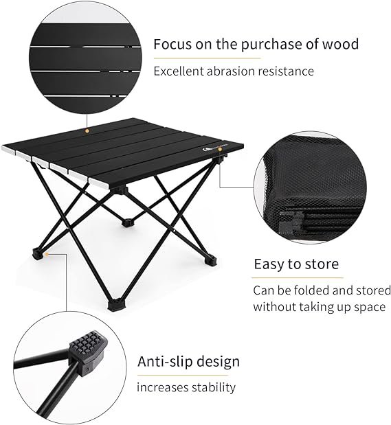 3 CAMP LITE Outdoor Table - Lightweight Aluminum Folding Table for Outdoor Activities