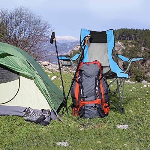 7 OUTDOOR LIVING SUNTIME Camping Folding Portable Mesh Chair with Removabel Footrest