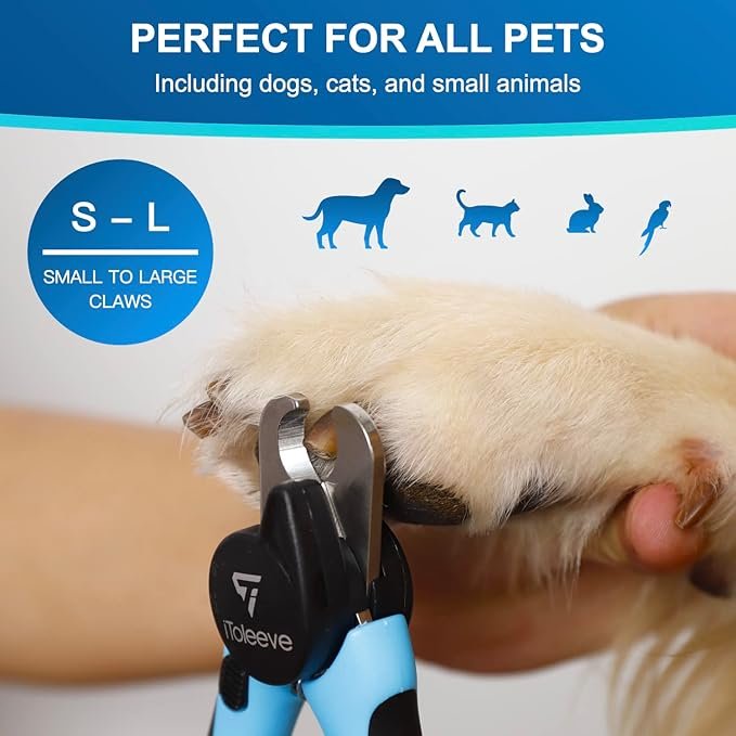 3 LED Dog Nail Clipper with Light, Illuminates Cat & Dog Nails or Bloodline, Extra Sharp for Hard Claws, Dog Nail Trimmers with Quick Sensor and Safety Guard, Avoid Over-Cutting Toenail