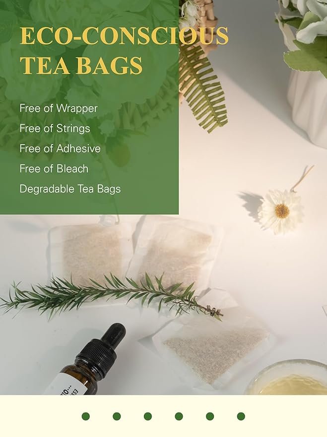 4 GLDNT Organic Ginger Tea Bags, Natural Organic Ginger Root Tea, Spicy & Zesty Flavor, Caffeine Free, 100 Count