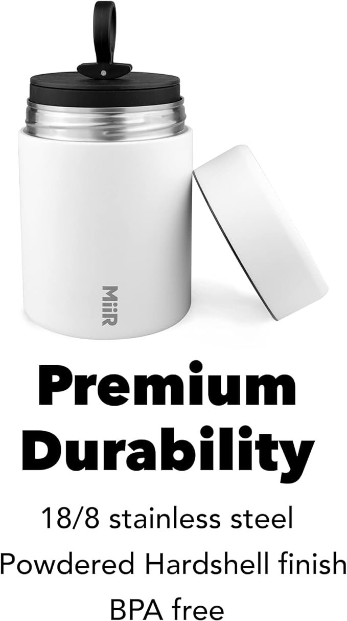 2 MiiR, Stainless Steel Beverage Canister, Multi-Purpose Beverage and Hot Brew Caddy, Sturdy and Travel-Friendly, Color: White