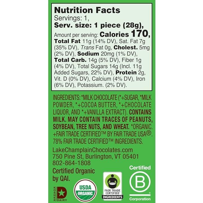 1 LAKE CHAMPLAIN CHOCOLATES Organic Milk Chocolate Snowman, 1 OZ