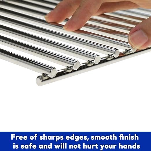 1 Replacement Stainless Steel Cooking Grid Grates for Charbroil, Thermos, Grill Master, Vermont Castings, Great Outdoors Gas Grills - 17 Inches