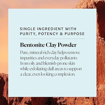 4 Sky Organics Indian Healing Clay with Detoxifying Bentonite Clay for Face, 100% Pure to Detoxify, Purify & Cleanse, 16 Oz.