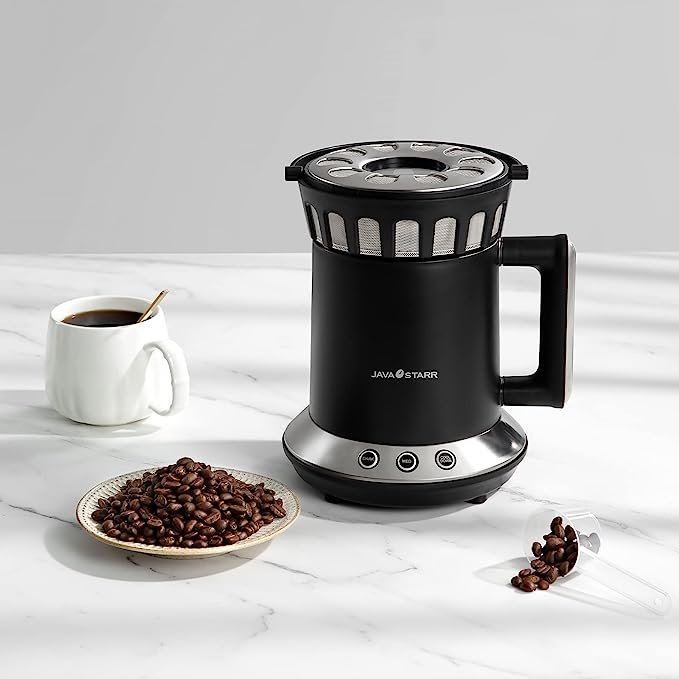 1 Electric Coffee Roaster for Home Use - JAVASTARR 1200W, One-Touch Control, Two Optional Baking Modes (Medium and Dark), 110V~120V