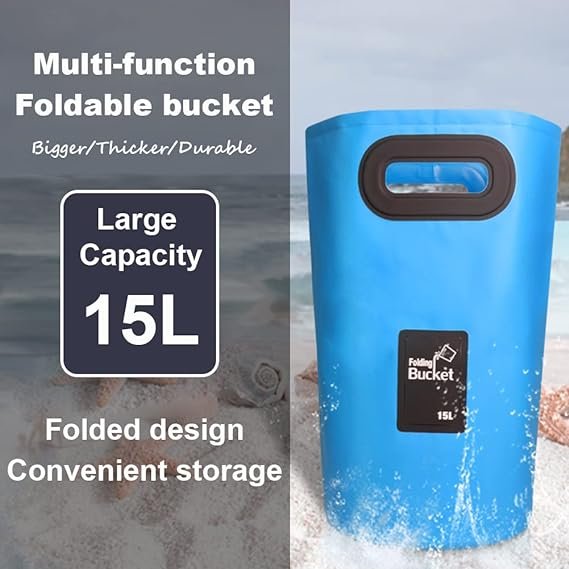 5 aiGear Collapsible Bucket 4 Gallon Portable Camping Outdoor Buckets Water Container Basin Foldable for Camping Hiking Travel Foot Soaking Fishing (FB15LBL)