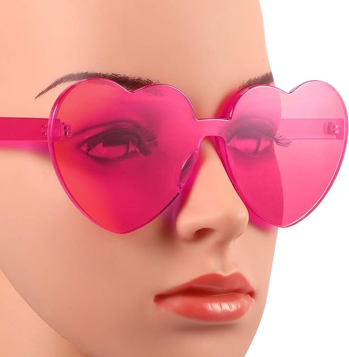 3 Maxdot Rimless Heart Sunglasses - Vibrant Party Eyewear