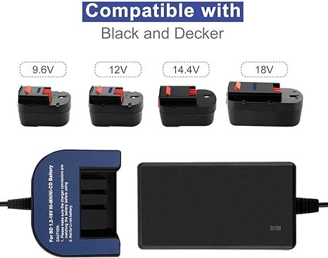 3 2Pack 12V 3.5Ah Ni-MH Rechargeable Battery and Universal Charger for Black and Decker Cordless Power Tools